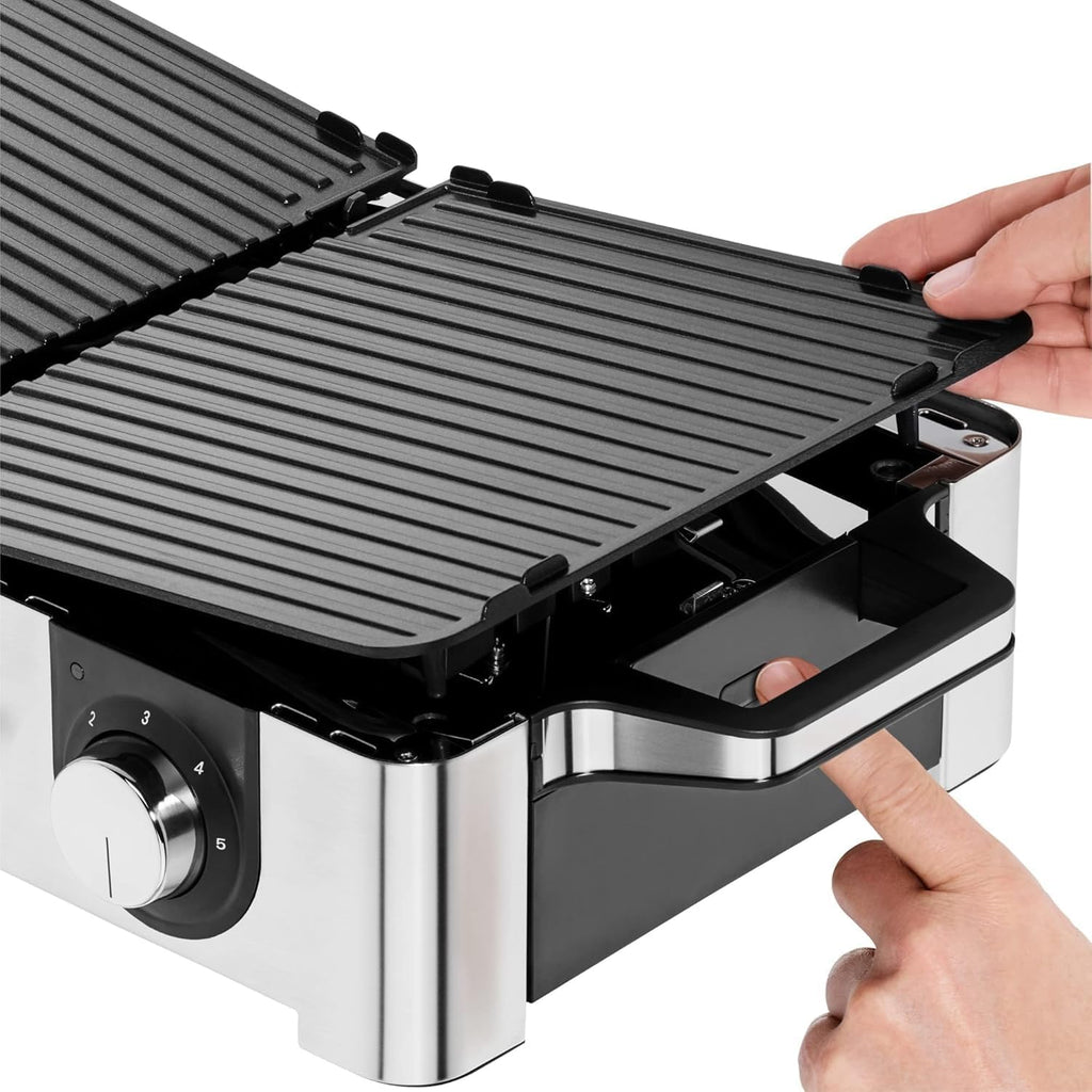 WMF Lono Master-Grill Parrilla Eléctrica 50 x 28 cm, 2 Zonas Regulables, 2400 W, Exterior