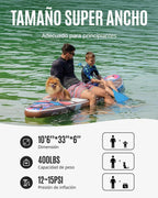 ZLX Tabla de Paddle Surf Hinchable 320 cm con Asiento de Kayak, hasta 204 kg, Antideslizante
