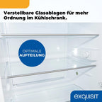 Exquisit KS516-V-H-010D Frigorífico sin Congelador 133 L, Silencioso 39 dB, Blanco