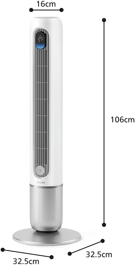 Philips Serie 7000 CX7550/00 Ventilador de Torre Inteligente 22 dB, WiFi y App