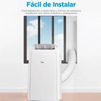 MIDEA Aire Acondicionado Portátil 12000 BTU / 3000 Frigorías 3 en 1, hasta 43 m², con Kit de Ventana