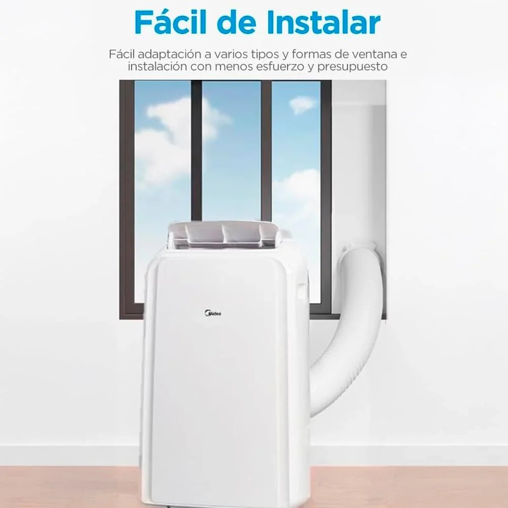 MIDEA Aire Acondicionado Portátil 12000 BTU / 3000 Frigorías 3 en 1, hasta 43 m², con Kit de Ventana