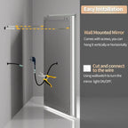LUVODI Espejo de Baño LED 80 x 80 cm Antivaho con Doble Luz y Interruptor Táctil