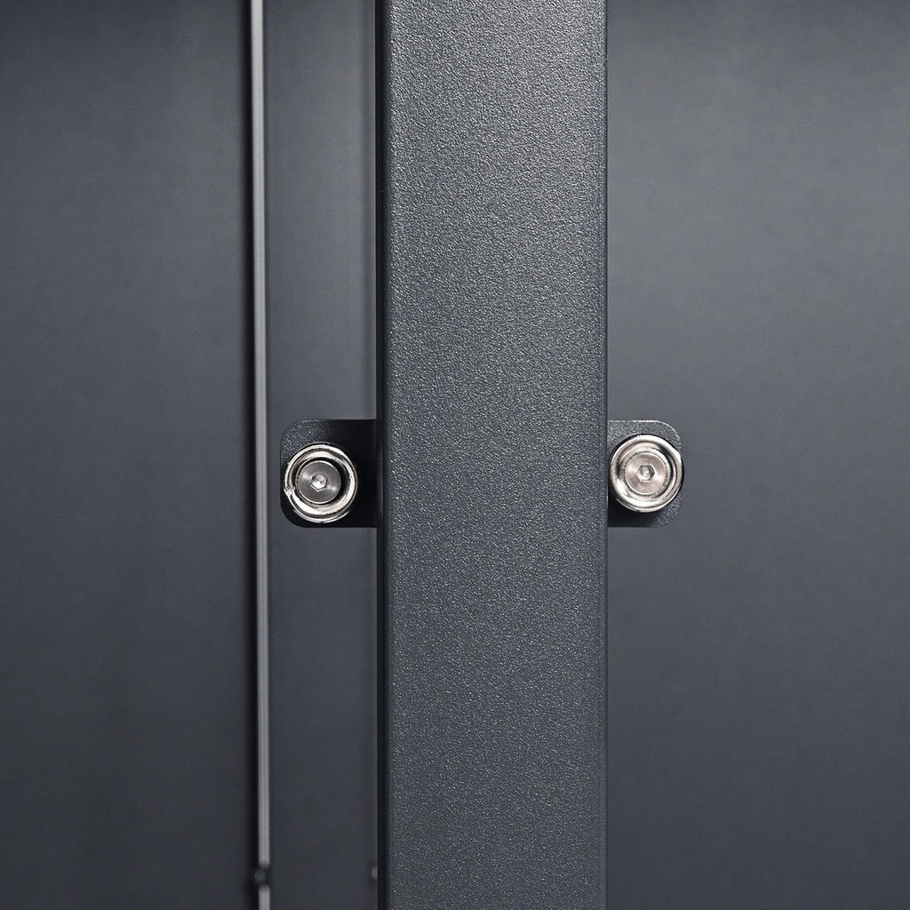 ESTEXO Cubre Contenedores de Acero para 1 Cubo de 240 L con 2 Puertas, Antracita Efecto Madera