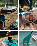 ZLX Tabla de Paddle Surf Hinchable 320 cm con Asiento de Kayak, hasta 204 kg, Antideslizante