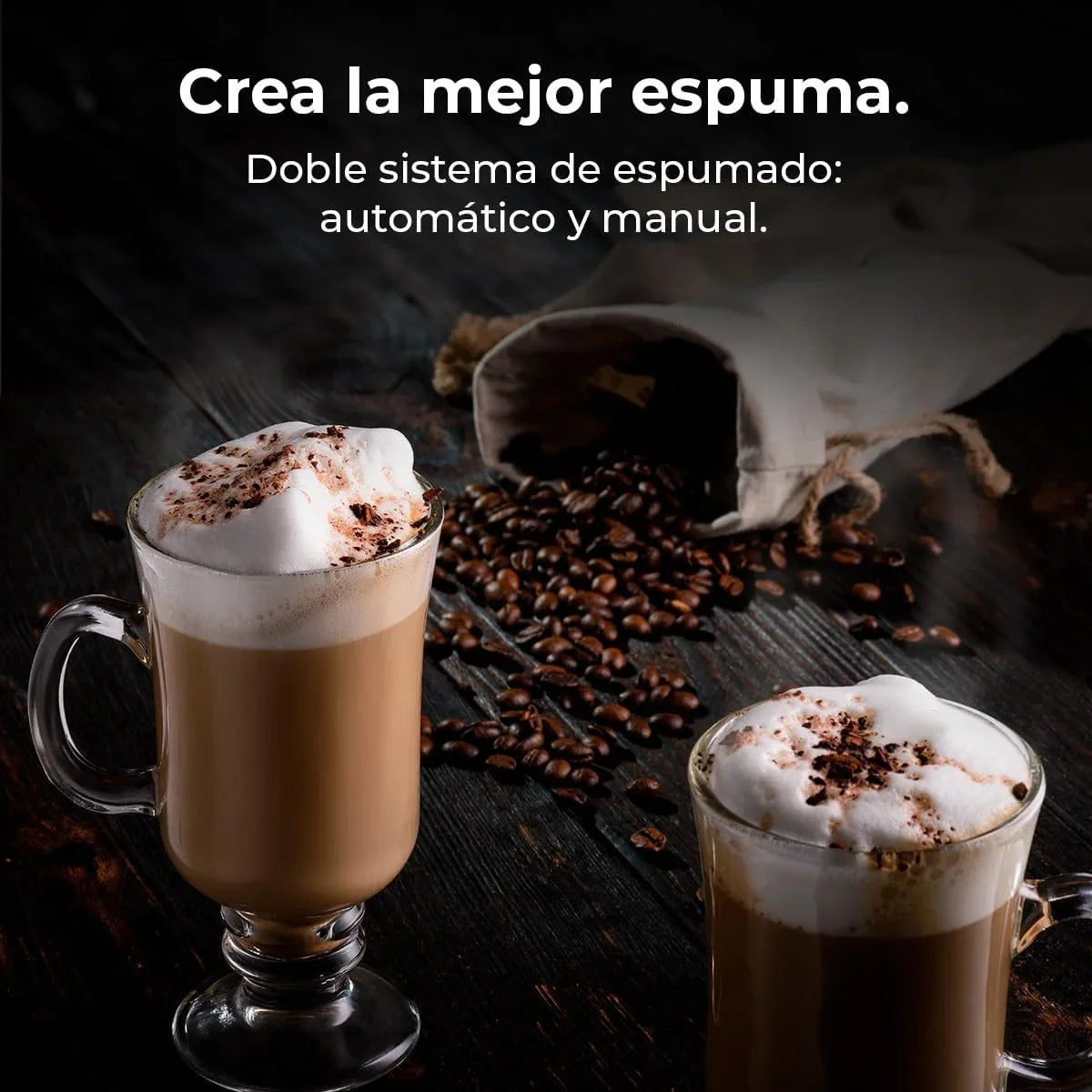 Cecotec FreeStyle Latte Cafetera Multicápsula 20 Bares con Depósito de Leche, 1350 W
