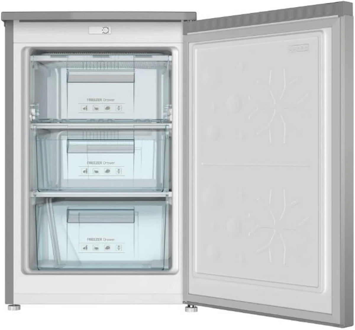 INFINITON CV-A85I Congelador Vertical 80 L, 85 cm, 3 Cajones, Puerta Reversible, Inox