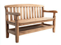 Banco de Jardín de Madera Maciza con Reposabrazos y Estante 150 x 60 x 90 cm Marrón