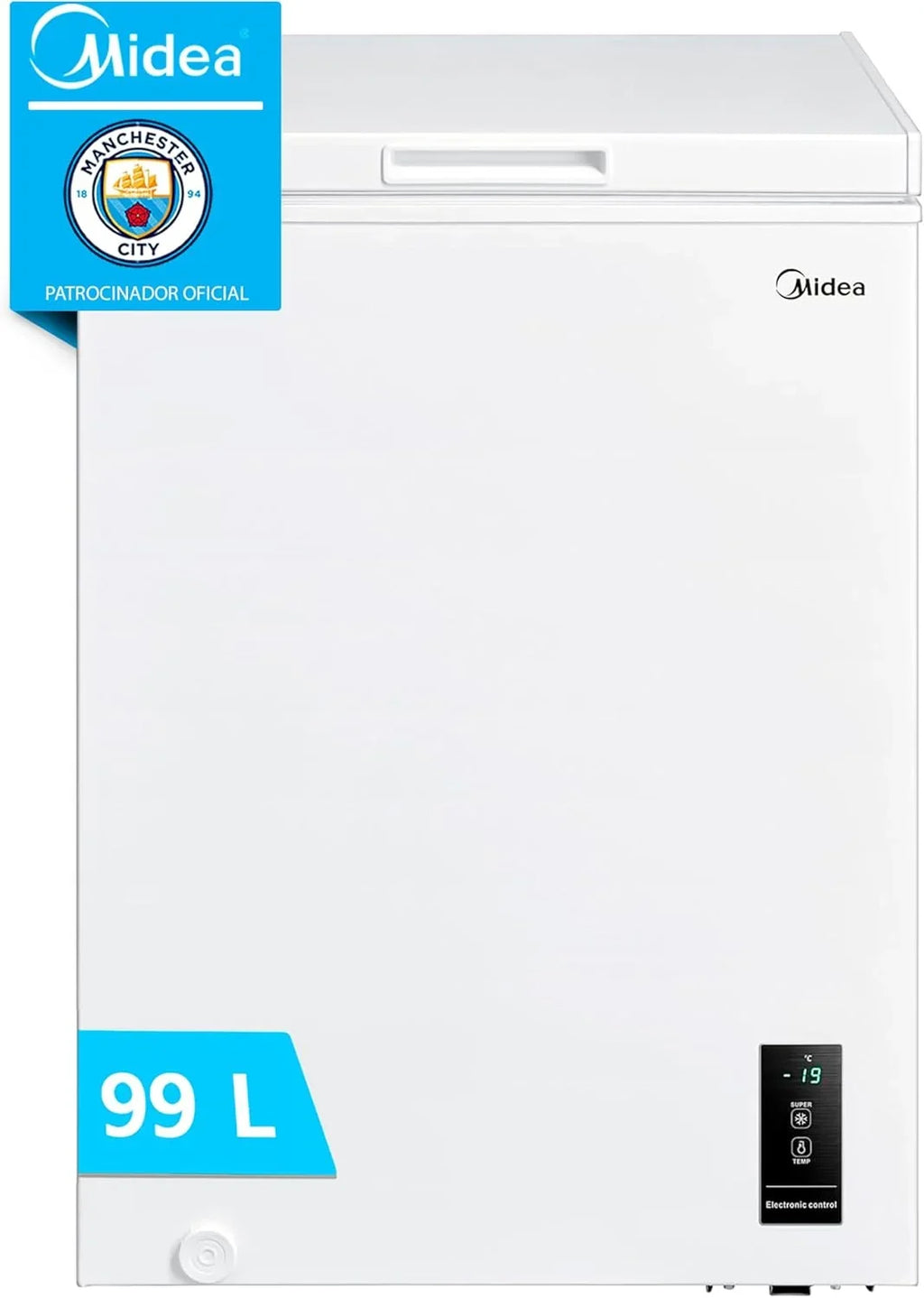 MIDEA Arcón Congelador Pequeño 99 L, Motor Inverter, Control Electrónico, Silencioso 39 dB, Blanco