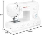 Singer Talent 3323 Máquina de Coser Mecánica 30 Puntadas, Ojal Automático y Enhebrador, Blanca