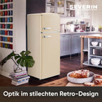 SEVERIN RKG 8933 Frigorífico Combi Retro 206 L con Congelador 4 Estrellas