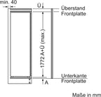 Bosch KIR81ADD0 Frigorífico Integrable 1 Puerta 310 L, 177,5 cm, VitaFresh XXL, Clase D