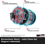 Einhell GE-CM 36/47 S HW Li Cortacésped a Batería 36 V 47 cm con Tracción, 4 Baterías 4 Ah