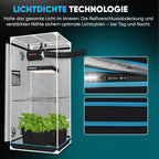 Kit Armario de Cultivo Completo 80 x 80 x 180 cm con Lámpara LED 150 W, Filtro de Carbón y Extractor