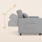 Bealife Sillón Cama Plegable con Respaldo Reclinable, Gris Claro