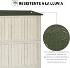 Outsunny Armario de Jardín de Madera Maciza 127,5 x 50 x 164 cm con Doble Puerta y Techo Impermeable