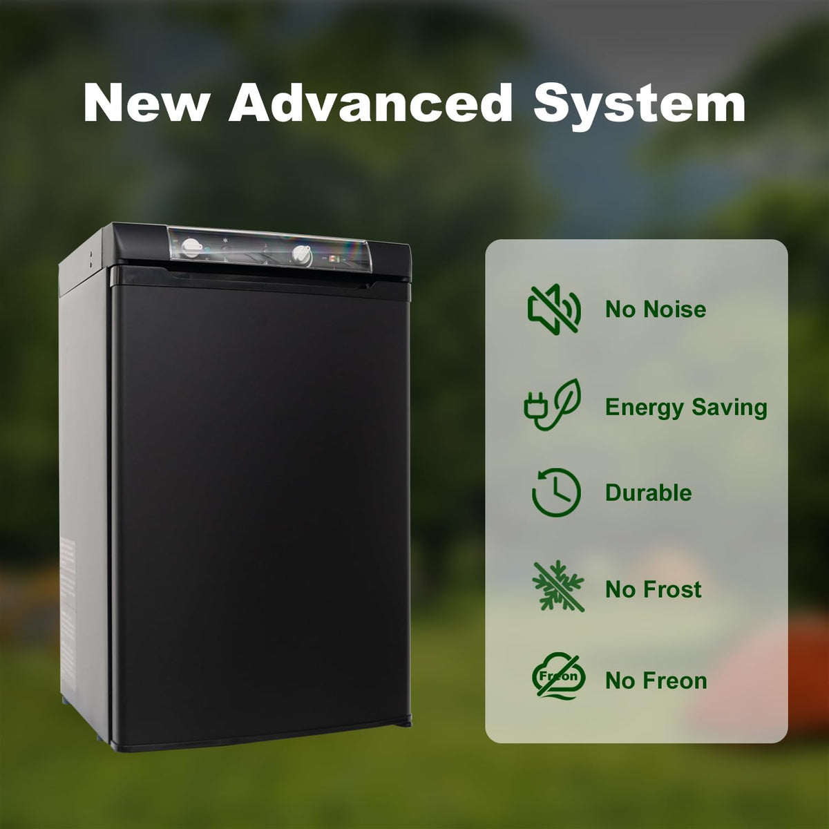 Smeta Frigorífico de Gas Trivalente 100 L con Congelador para Autocaravana, 12 V / 220 V, Negro