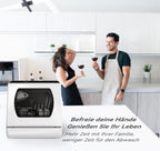 Hermitlux Mini Lavavajillas de Sobremesa para 4 Cubiertos con Depósito de 5 L, Blanco