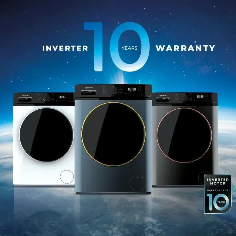 Cecotec Bolero DressCode 10610 Inverter Steel Lavadora 10 kg, 1400 rpm, Steam Max, 15 Programas