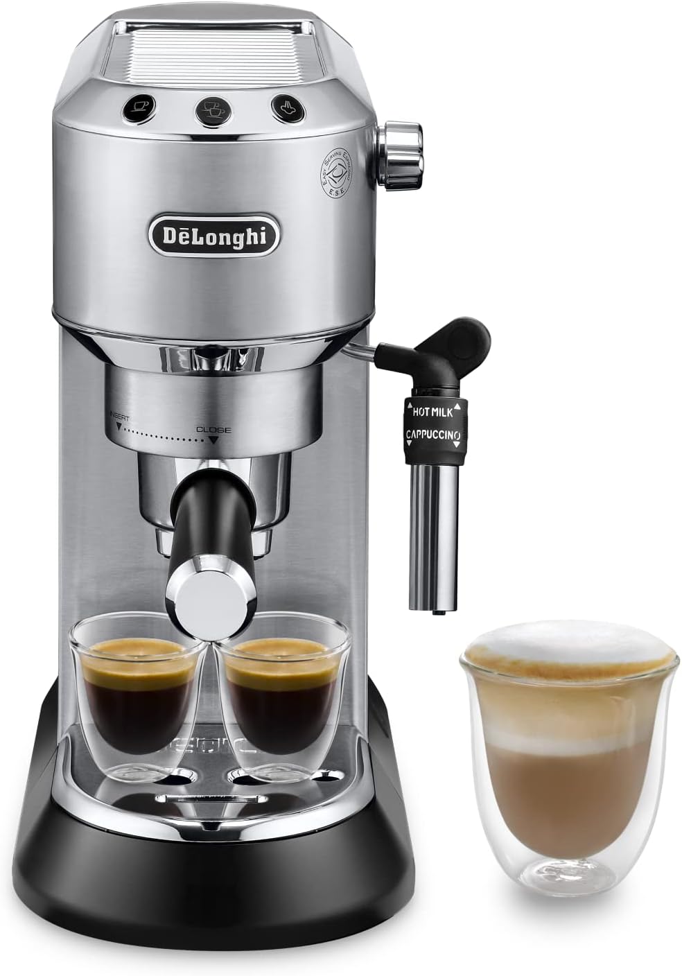 De'Longhi Dedica Style EC 685.M Cafetera Espresso de Brazo con Vaporizador, 15 cm, Plata - imagen 3