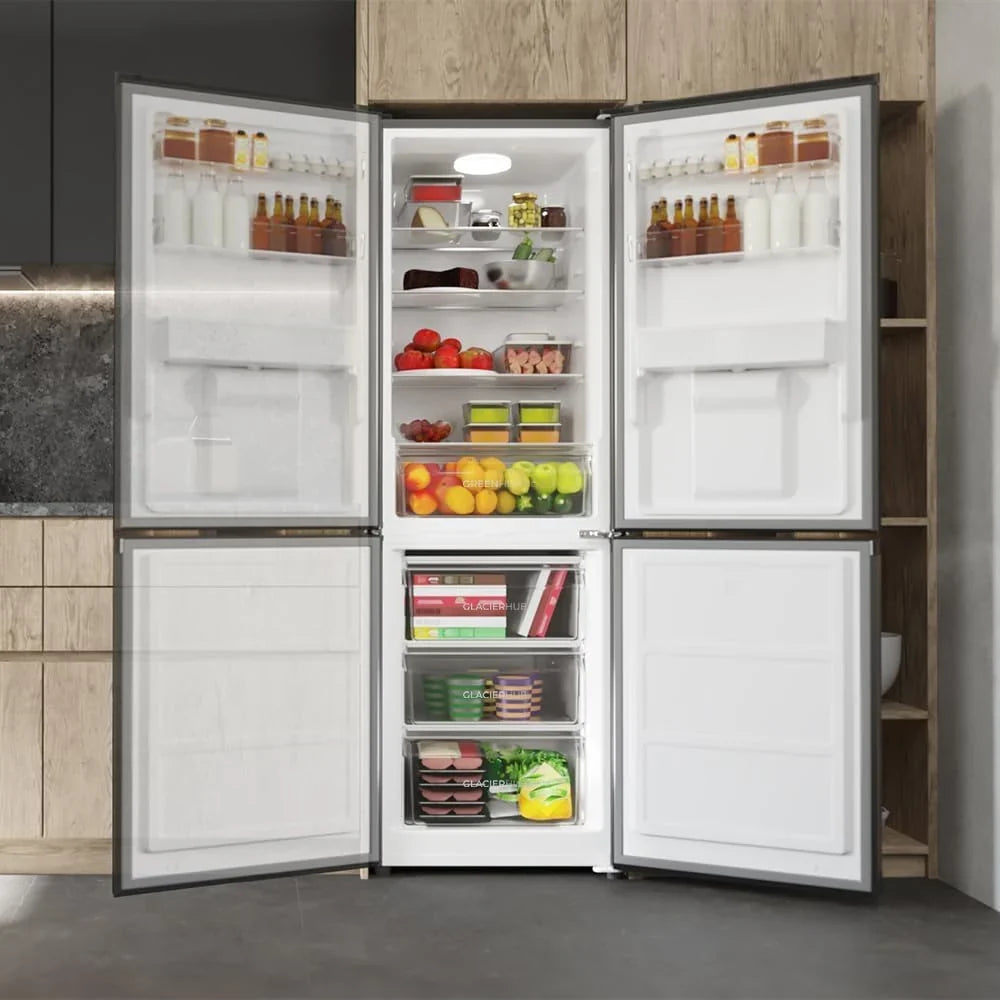 Cecotec Bolero CoolMarket Combi 296 DF WD Dark Frigorífico Combi 296 L con Dispensador de Agua