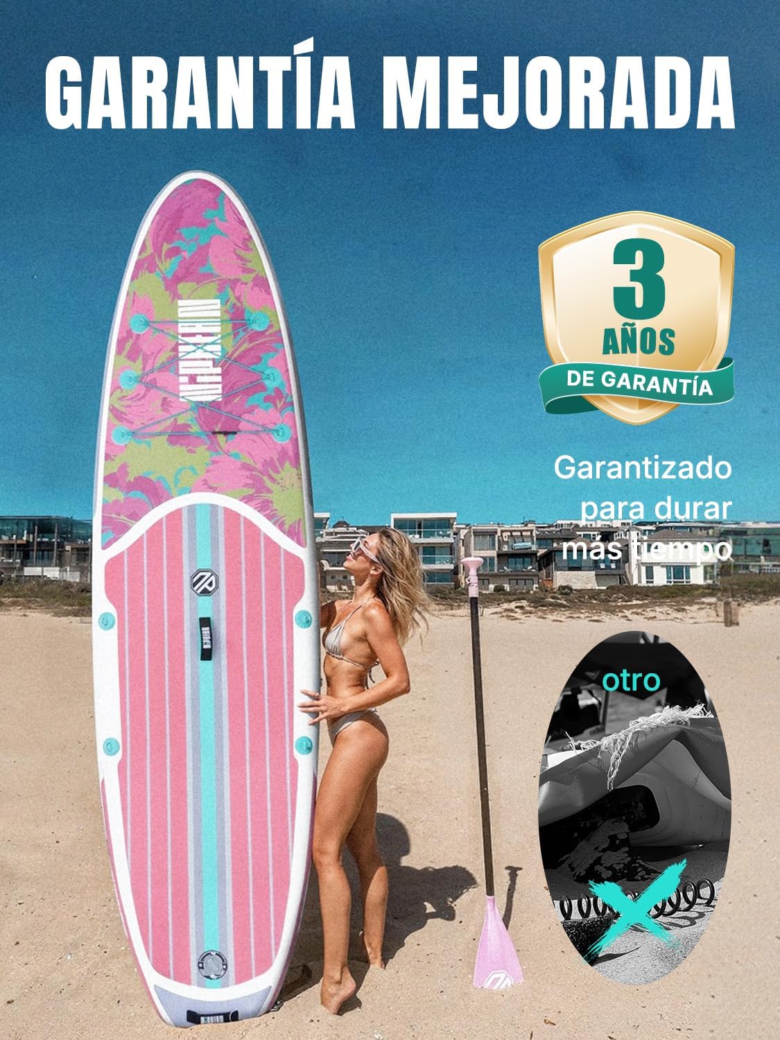 Niphean Tabla de Paddle Surf Hinchable 320 cm para 2 Personas con Asiento, hasta 200 kg