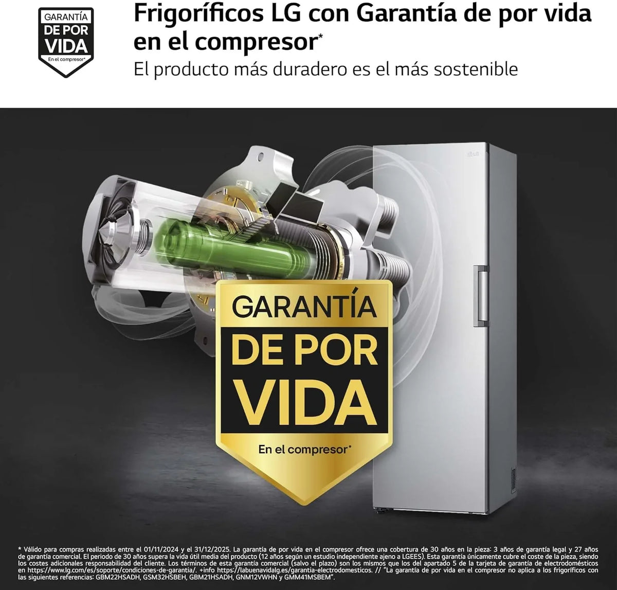 GFT41PZGSZ Congelador Vertical No Frost 324 L, 186 cm, Smart Inverter, Congelación Rápida, Inox