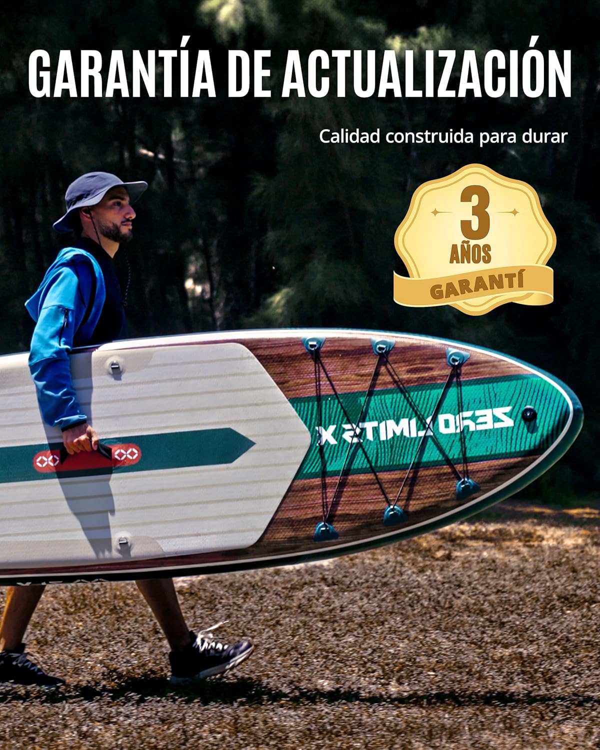 ZLX Tabla de Paddle Surf Hinchable 320 cm con Asiento de Kayak, hasta 204 kg, Antideslizante