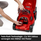 Einhell RASARRO 36/42 Cortacésped a Batería 36 V, 42 cm, hasta 725 m², con 2 Baterías 5,2 Ah