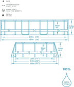 Bestway Power Steel Piscina Desmontable Tubular 427 x 250 x 100 cm con Depuradora, Diseño Ratán