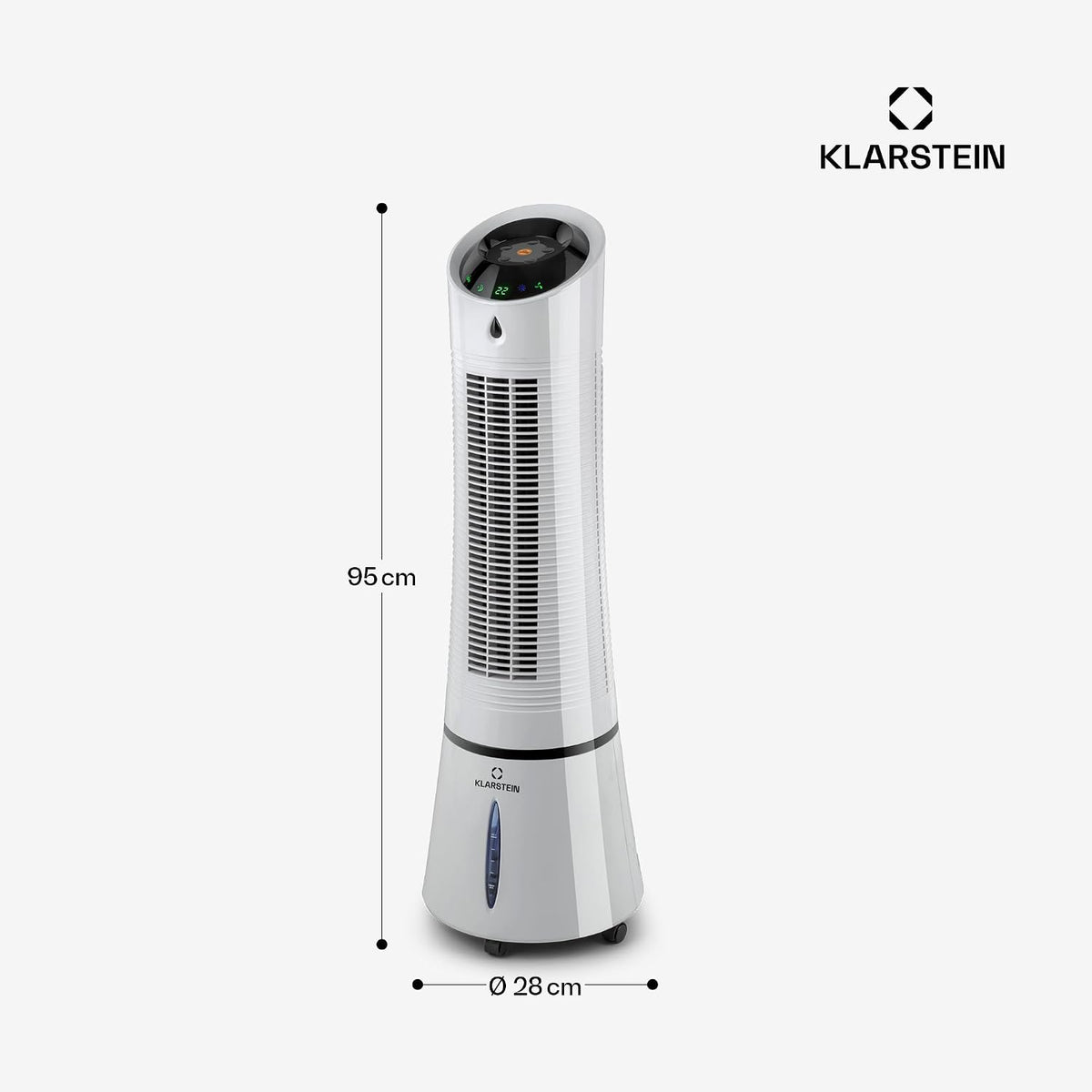 Klarstein Climatizador Evaporativo 4 en 1 con Humidificador e Ionizador, 6 L, 30 W, Plata