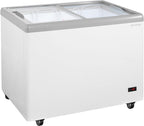 GastroHero Congelador de Helados 284 L con Tapas de Cristal Correderas, LED y Ruedas