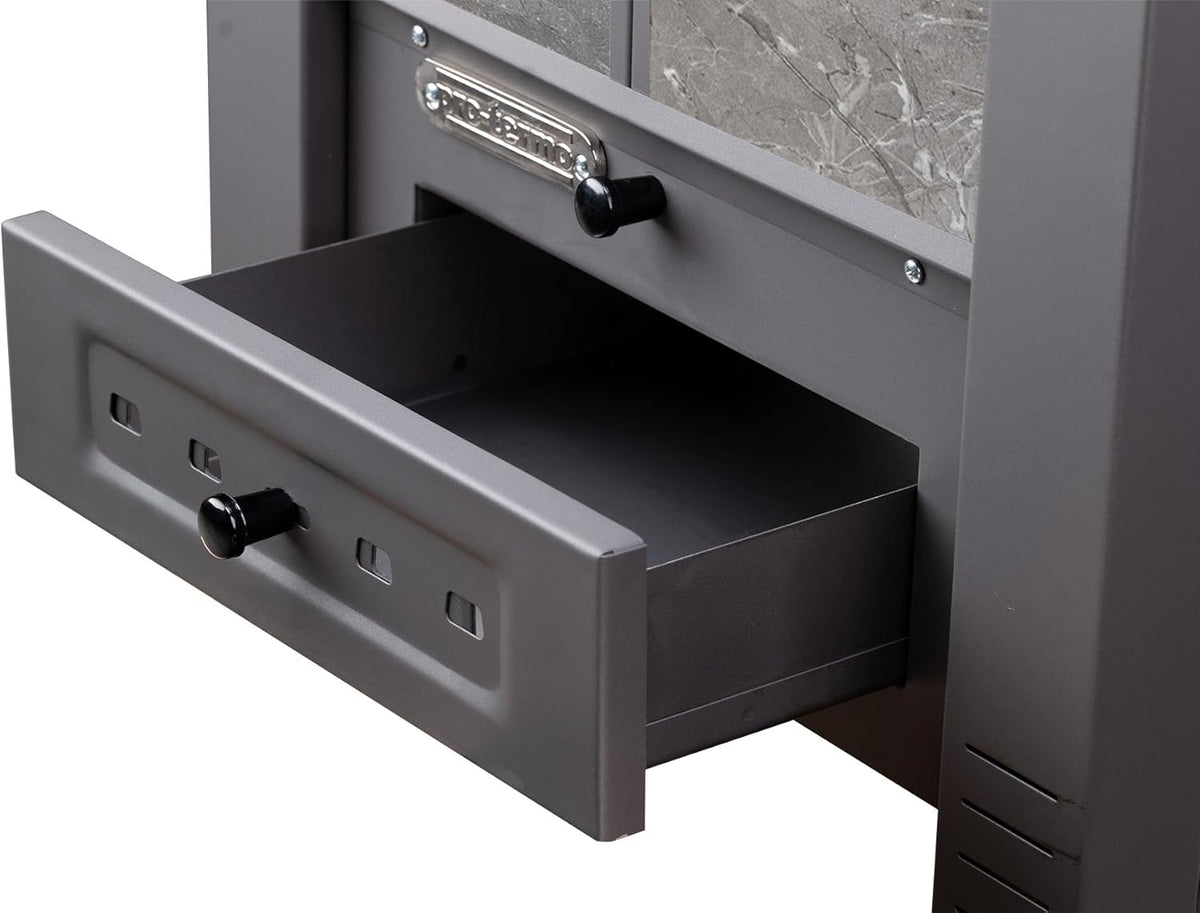 ProTermo Alpina G Estufa de Leña 8 kW con Ladrillo Refractario, Antracita