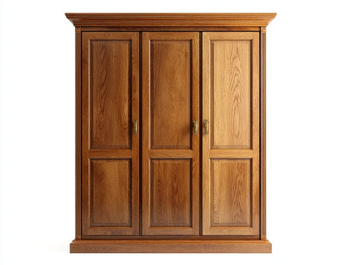 Armario de 3 Puertas de Madera 150 x 60 x 200 cm Marrón, Estilo Clásico para Dormitorio