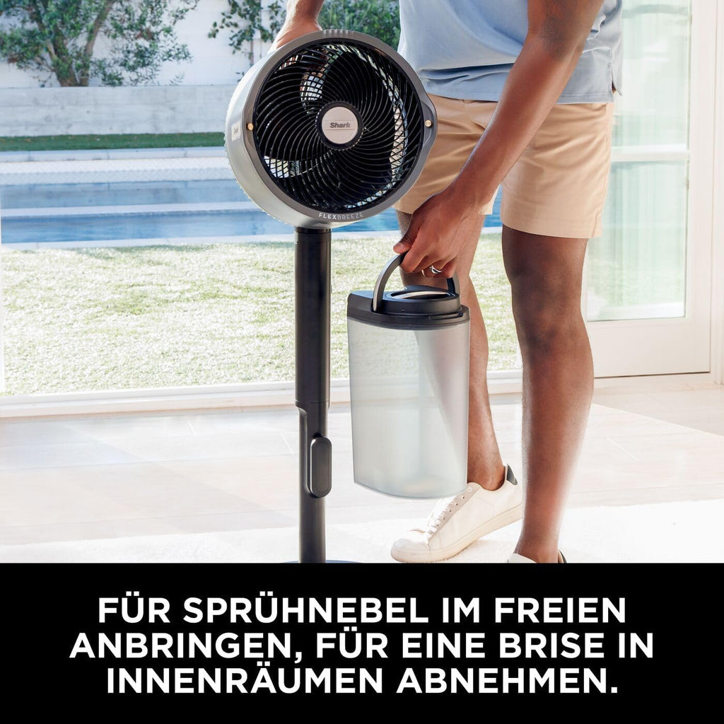 Shark FlexBreeze FA220EU Ventilador Híbrido con y sin Cable, Portátil, Interior y Exterior, Blanco