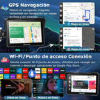 Carpuride W702 Plus Pantalla CarPlay para Moto 7" Android, CarPlay y Android Auto Inalámbricos, Doble Cámara