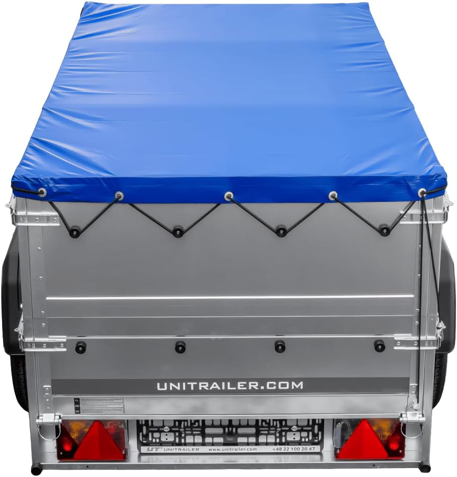 Remolque Basculante 200 con Rueda Jockey, Laterales Extra y Lona Azul, 750 kg