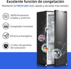 CHiQ FSD160D4E Congelador Vertical 145 L, Congelación Rápida, Silencioso, Negro