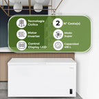 Aspes ACHH4500EDC Congelador Horizontal 418 L, Dual Cooling, Motor Inverter, 2 Cestas, Blanco