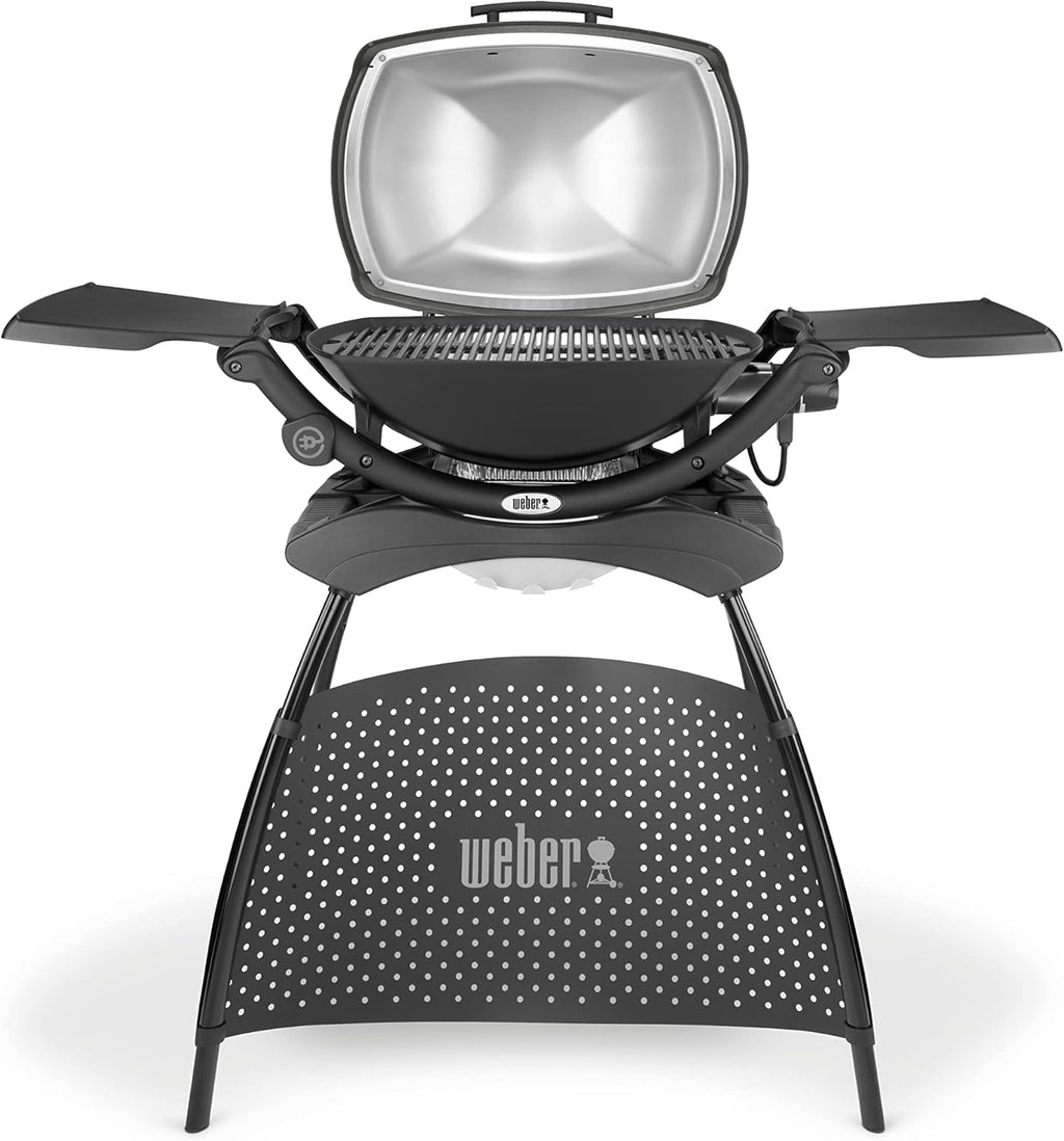 Weber Q 2400 Barbacoa Eléctrica con Soporte y Mesas Laterales, 54 x 39 cm, Dark Grey