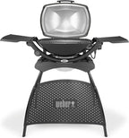 Weber Q 2400 Barbacoa Eléctrica con Soporte y Mesas Laterales, 54 x 39 cm, Dark Grey