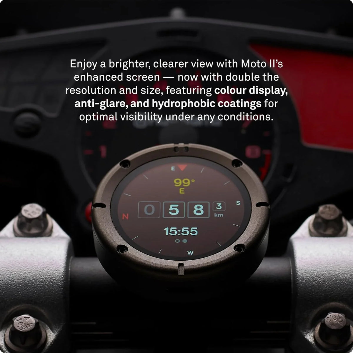 Beeline Moto II Navegador GPS para Moto con Navegación Mundial, IP67, USB-C y Soporte