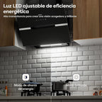 CIARRA CBCB6736F Campana Inclinada 60 cm 650 m³/h con WiFi, Control Táctil y Booster