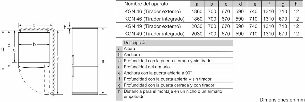 Bosch KGN49XIDQ Frigorífico Combi No Frost Serie 4, 203 x 70 cm, 438 L, VitaFresh, Blanco