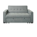Sofá Cama 2 Plazas Vienna con Reposabrazos, Sistema de Arrastre, Gris
