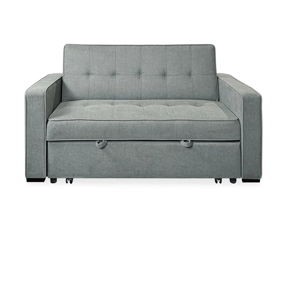 Sofá Cama 2 Plazas Vienna con Reposabrazos, Sistema de Arrastre, Gris