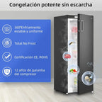 CHiQ FSD166NE4E Congelador Vertical No Frost 166 L, Control Electrónico, Inox Negro, Clase E