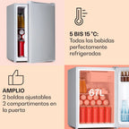 Klarstein Fargo Nevera para Bebidas 67 L con Congelador 4 L, Puerta de Cristal, Diseño Retro