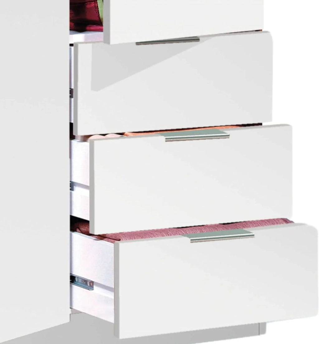 Habitdesign Armario 3 Puertas y 3 Cajones Blanco Ártico 121 x 180 x 52 cm