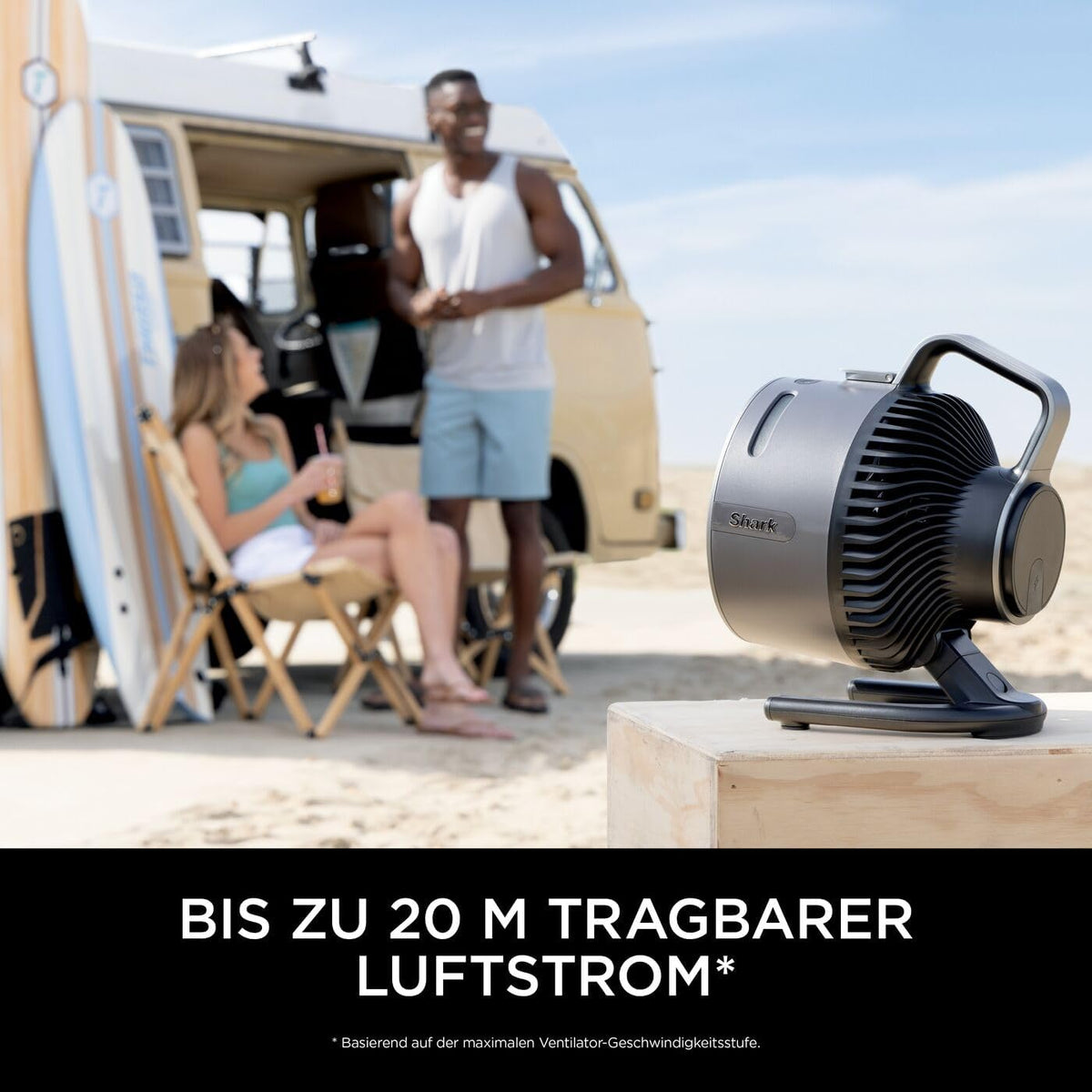 Shark FlexBreeze FA220EU Ventilador Híbrido con y sin Cable, Portátil, Interior y Exterior, Blanco